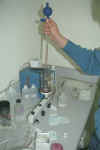 Picture of Sample filtration for bacteria.